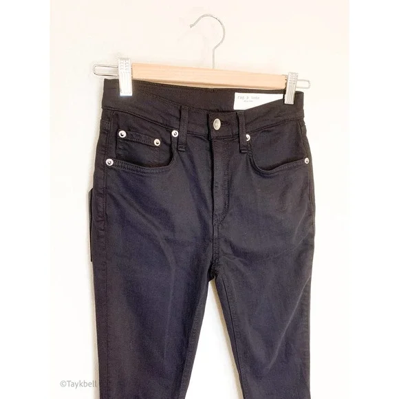 NWT Rag & Bone High Rise Skinny Black Jeans, 23 - Picture 9 of 13